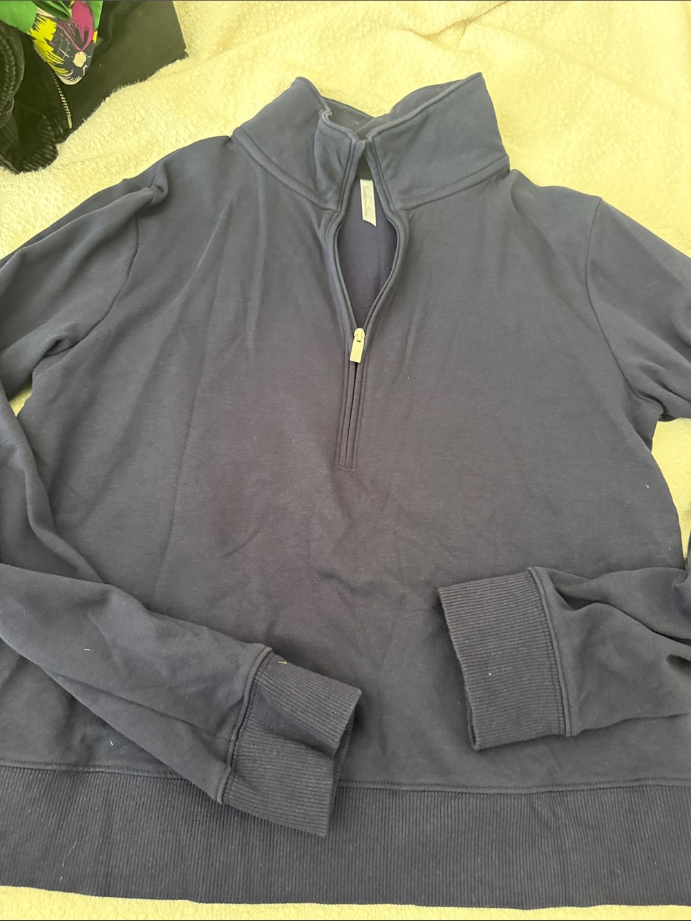 Women's Navy Quarter-Zip Pullover Sweater